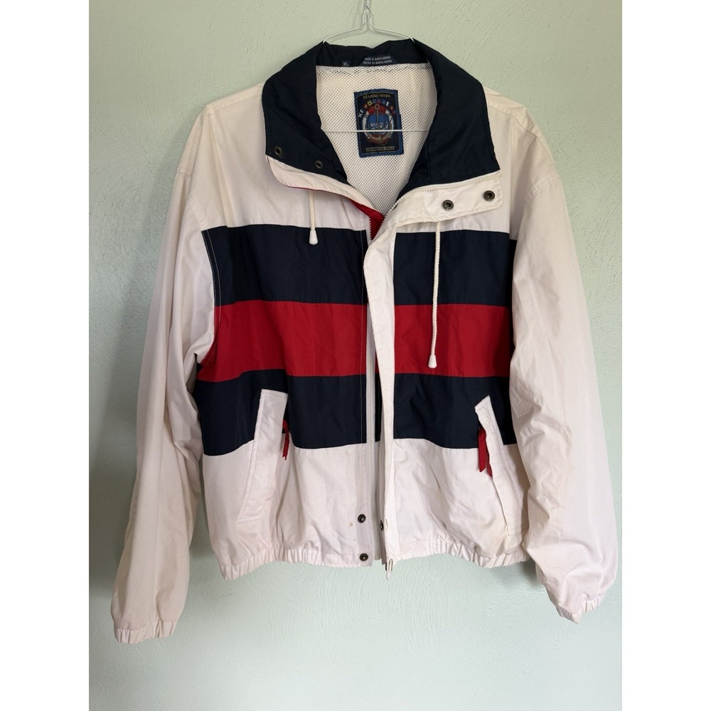 Vintage Members Only Marine Ware Colorblock Sailing Windbreaker Jacket Mens XL